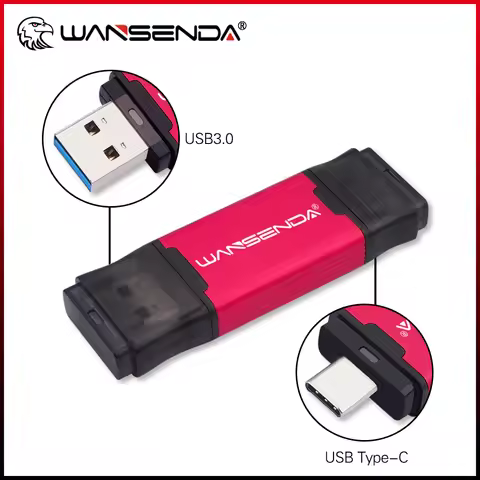 WANSENDA USB Flash Drive 2 IN 1 TYPE C & USB 3.0 Pen Drive 512GB 256GB 128GB 64GB 32GB High Speed TY