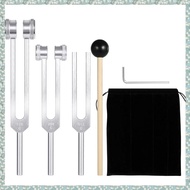 (QDGN) Tuning Fork Set (128Hz 256Hz 512Hz) of 3 PackTuning Forks with Reflex Hammer for Sound Healin