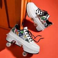 Roll Shoes Anglut convertible shoes heelys four-wheel adult skates dual-purpose roller skates for me