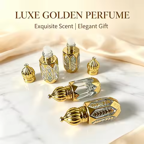 6ML Essence Bottle Octagonal Perfume Bottle Glass Drip Stick Essential Oil Bottle Clear Walking Bead