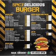 Sticker Cermin Stall Burger (MENU)