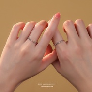 A Pair of Bamboo Rings Sterling Silver S999-Elegant Design 1.65g+1.4g (2.2mm/2mm), A Meaningful Gift