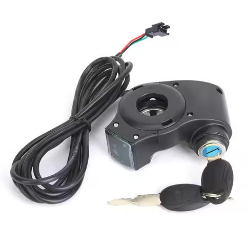 E-Bike Thumb Throttle Digital Battery Voltage Display Switch Power with Key Lock E-Bike Battery Disp