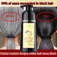 【Support-Cod】 Long Lasting Natural Ginger Extracts Black Hair Dye Color Shampoo Beauty Nourishes Care Cover Gray Hair For Men Women Home Salon