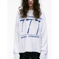 ERD Melancholy Fu Second Generation 777 LS Number Graffiti Print Loose Curling Long Sleeve Men Women