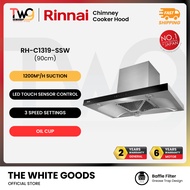 Rinnai RH-C1319-SSW 90cm Chimney Cooker Hood 1200m³/hr Touch Sensor