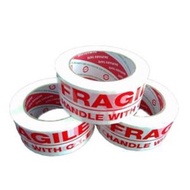 STICKER FRAGILE GULUNG SALOTAPE FRAGILE MURAH SALOTAPE FRAGILE UNTUK TAMPAL BARANG PACKAGING