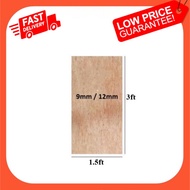 [1 1/2ft x 3ft] Papan Plywood / Solid Plywood 9mm 12mm