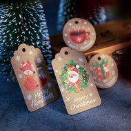 48/50Pcs/Set Merry Christmas Painted Tag Creativity Kraft Paper Retro Xmas Tree Santa Card DIY New Year Gift Box Decor