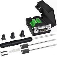 Meskliu DB9 Breakout Connector,DB9 Solderless Connector,RS232 D-SUB Male Serial Adapters 9pin Port B