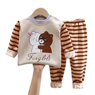 LIANY Store "Cozy Kids' Thermal Sleepwear Set in Velvet for Autumn and Winter - Malaysia"