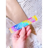 Singapore luggage sticker, waterproof Singapore country sticker, decorative sticker, holographic rai