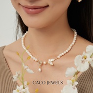 CACO Freshwater Pearl Choker Necklace 18K Gold Plated "Butterfly (Choker Necklace)" (1 Piece)