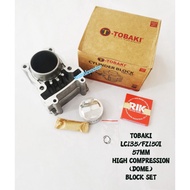 TOBAKI YAMAHA FZ150I LC135 CERAMIC ALUMINIUM DOME FORGED PISTON 57MM RACING BLOCK SET LC 135 Y15ZR FZ150 Y15 BLOK