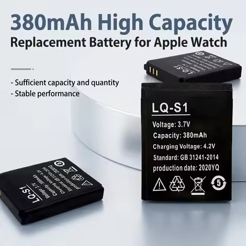 LQ-S1 380mAh 3.7V PURFIELD Lithium Rechargeable Battery Smart Watch For QW09 DZ09 W8 Universal Smart