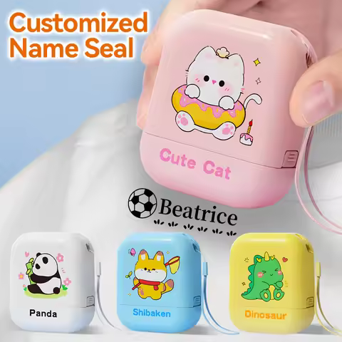 Custom Name Stamp for Students - Personalized Reusable Seal with Quick-Dry Ink, Kindergarten Travel 