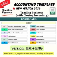 Accounting Template Ver 2026, Sole Proprietor Trading Business, Excel Template, Penyata Untung Rugi