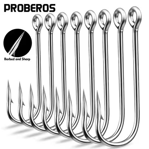 PROBEROS 100pcs High Strength and Corrosion Resistant Hook, High Carbon Steel Aberdeen Long Handled 