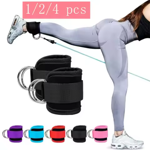 1/2/4 Pcs Cable Ankle Straps Double D-Ring Ankle Cuffs For Gym Workouts Glutes Legs Strength Trainin