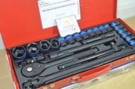 EURO KING TOOLS ชุดบล็อก รมดำ  1/2 (4 หุน) 6 เหลี่ยม 24 ชิ้น  แท้ 100%