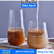 Sweet Cute Round Glass Cup High quality transparent glass cup 450ml 500ml