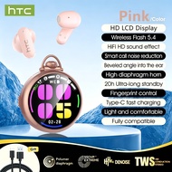 HTC NE71 AI Translator Earbuds Round HD Touch Screen Bluetooth Earphones Long Battery Portable Wirel