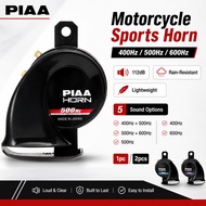 PIAA Motorcycle Sports Horn 112dB 400Hz 500Hz 600Hz Inspection Compliant Rain Resistant Black
