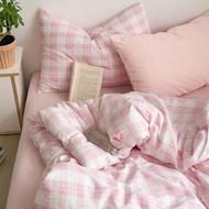 Check Pattern Bubble Foam Polyester Bedding Set Single/Queen/King Size Flat/fitted Bed Set Cadar Qui