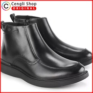 SEPATU BOOT KULIT PRIA HUSH PUPPIES ORIGINAL KERJA KANTOR HITAM HM001