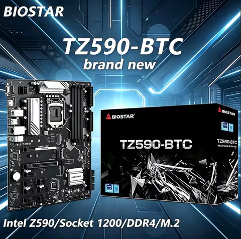BIOSTAR TZ590-BTC LGA 1200 Motherboard CPU 10th/11th I9-11900K I7-11700KF I5-11600K I5-10400 M.2 Mem
