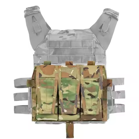 AVS Detachable Flap Front Bag M4 556 Mag Pouch MBAV Tactical Vest Triple Magazine Pocket Airsoft Mol