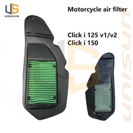 Unisun Motorcycle Air Filter Element Honda Click I 125 Fi V1 V2 Click I 150 V1 Motorcycle Parts