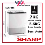 Sharp 7KG Washing Machine Semi Auto Top Load Washer/Mesin Basuh Manual EST7015