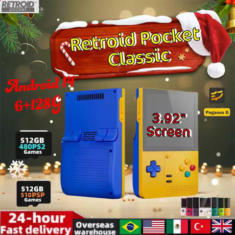Retroid Pocket Classic Retro Handheld Game Console Custom 3.92" AMOLED Touch Screen Android 14 5000m