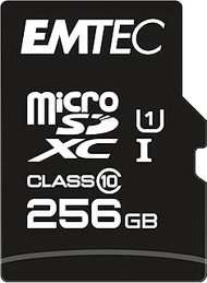 EMTEC ECMSDM256GXC10GP Class 10 Elite Gold Series UHS-I U1 microSD Card with Performance Adapter, Re