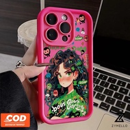 Case OPPO Reno11 F Reno 11 5G Reno 11 Pro 5G Reno 10 5G Reno 8T 5G Reno 8T 4G Reno 8Z 5G Reno 7Z 5G Reno7 Reno8 Reno4 Reno5 Cartoon Green Girl Shockproof TPU Phone Case