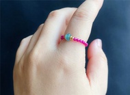 天然緬甸玉翡翠 冰晴水 鑽切 紅尖晶石 戒指 禮物 婚禮