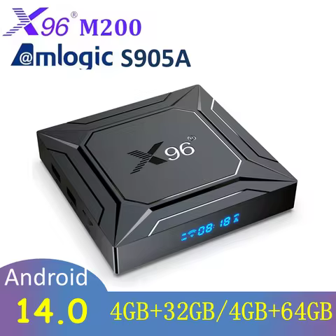 Android 14 TV Box X96 M200 1000M LAN AV1 BT 2.4G&5G Dual Wifi Al-SR Smart Video Media Player Set Top