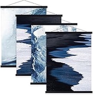 Set of 4 A2 Poster Strips, Poster Rail, Magnetic Wooden Poster Hanger, Frame Strips, Picture Frame,