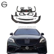 w222 Bodykit For Mercedes Benz W222 S63 S65 AMG to Bra bus kit carbon fiber front lip rear diffuser 