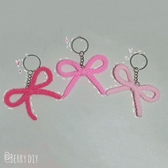 Ribbon Bow Crochet Keychain Croquette Cute Handmade