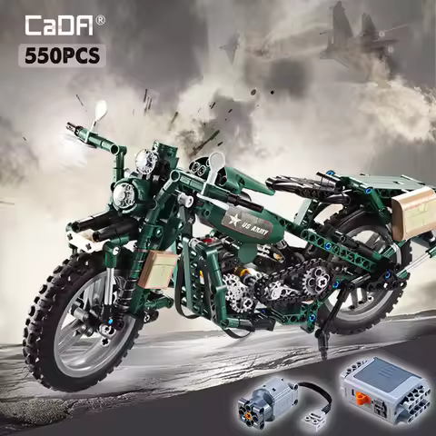 Cada 550PCS City Series Electronic Two-wheeled Motorcycle DIY Model Building Blocks Bricks Toys for 