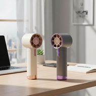 High-speed handheld portable fan, quiet operation, adjustable speeds, includes lanyard, LED display 
