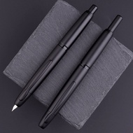 Majohn ปากกาหมึกซึมแบบกด A1 0.4มม. ปากกาเจลเขียนโลหะสีดำด้านพร้อมตัวแปลงสำหรับเป็นของขวัญนักเรียน