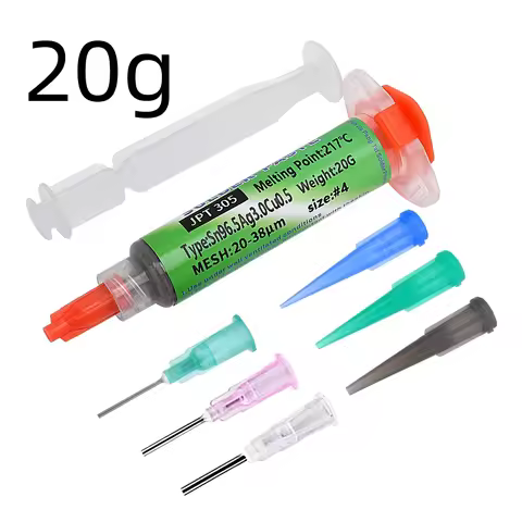 Sn96.5Ag3.0Cu0.5 SAC305 High Temp Lead-Free Solder Paste Needle Tube 217℃ 20g