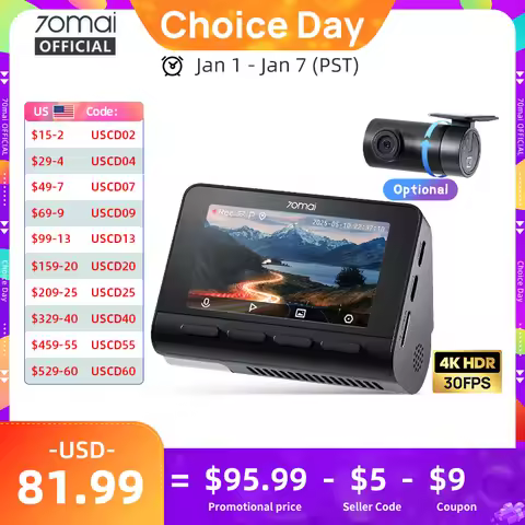 70mai 4K Dash Cam A800SE Upgraded Version of 70mai A800S Voice Control Supercapatior GPS ADAS Car DV