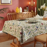 Atmosphere Rectangular Tablecloth Retro Bird Lexuanxiu Coffee Table Pastoral American Jacquard Cover