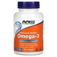 NOW Foods, Omega-3 Molecularly Distilled 180 EPA / 120 DHA, 100 Softgels