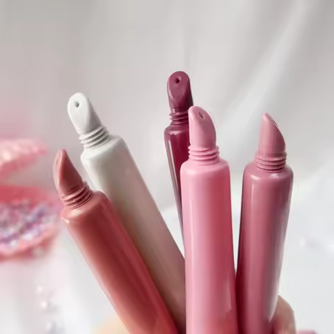 50/100/200pcs 10ml Pink Lipstick Inclined Cover Hose Lipstick Tube Extrusion Hose Cosmetic Packaging