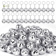 50Pcs Mini Disco Ball Keychain, Mirror Disco Ball Bulk Keyring Party Favors for 70s 80s Disco Party 